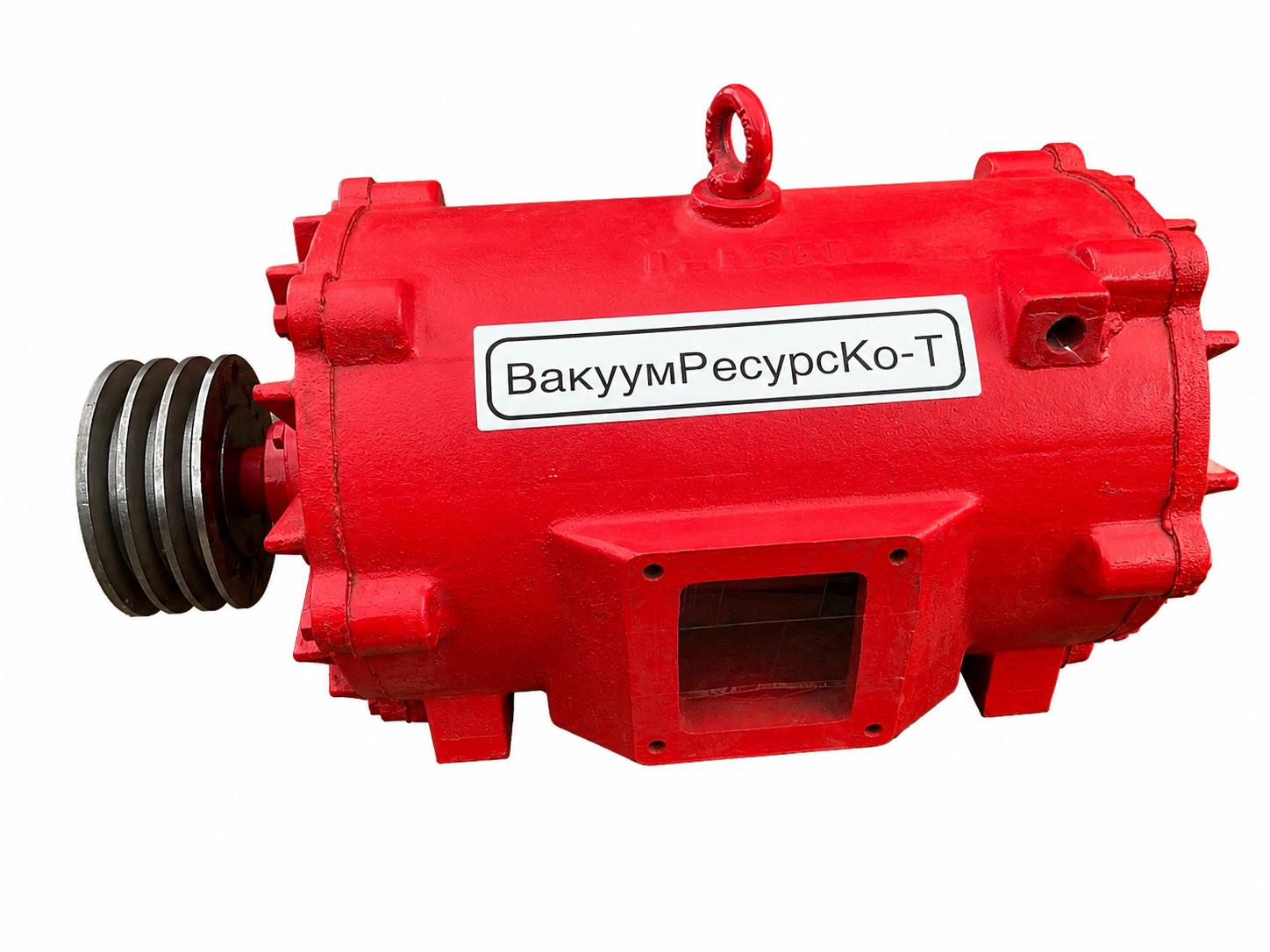 Вакуумный насос КО-Т1 красного цвета со шкивом ременной передачи